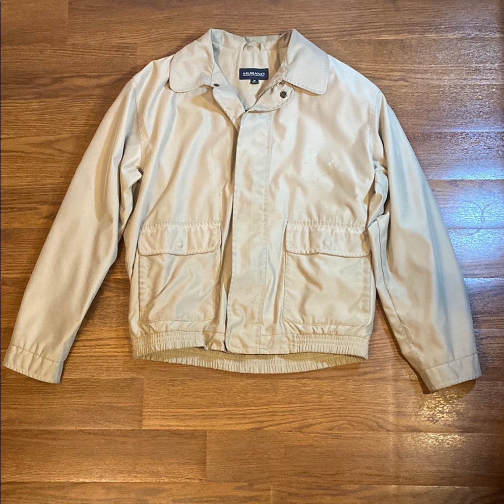 Murano Men's Beige Lightweight Shirt Jacket